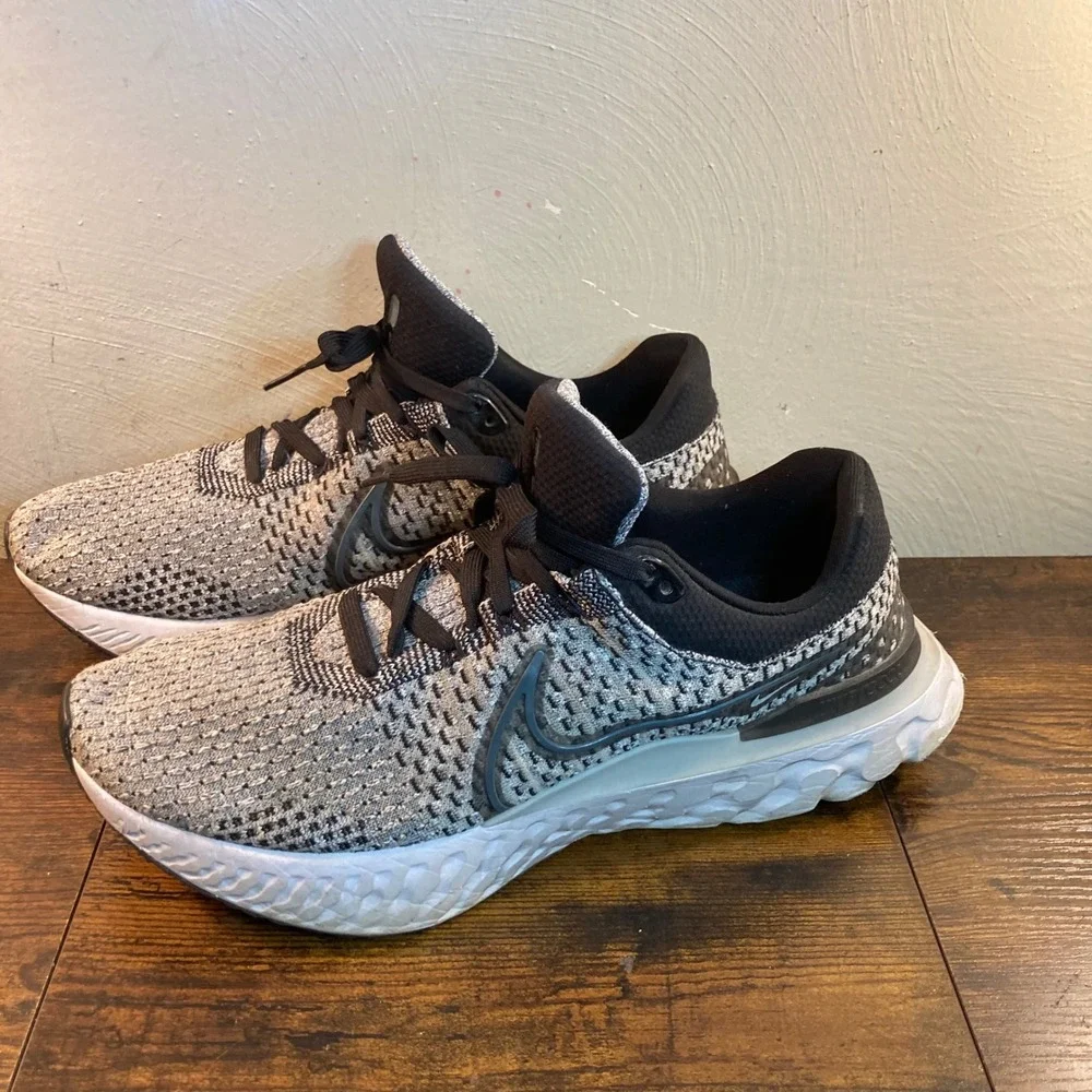 Nike React Infinity Run Flyknit 3 Mens 14 Grey Black Running Shoes DH5392-006